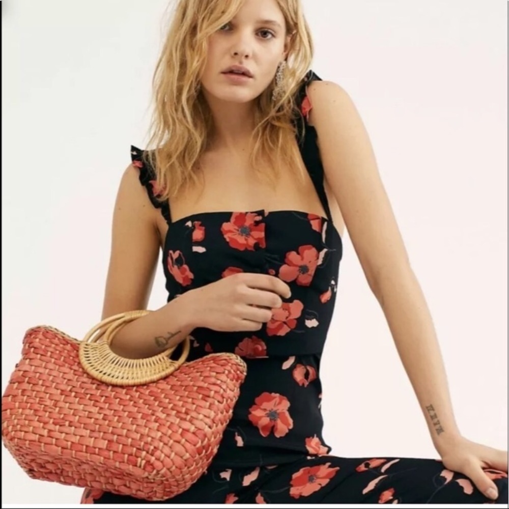 New Free People Sophia Tote Peach